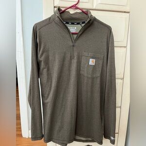 Carhartt Olive Green Force Quarter-Zip Pullover